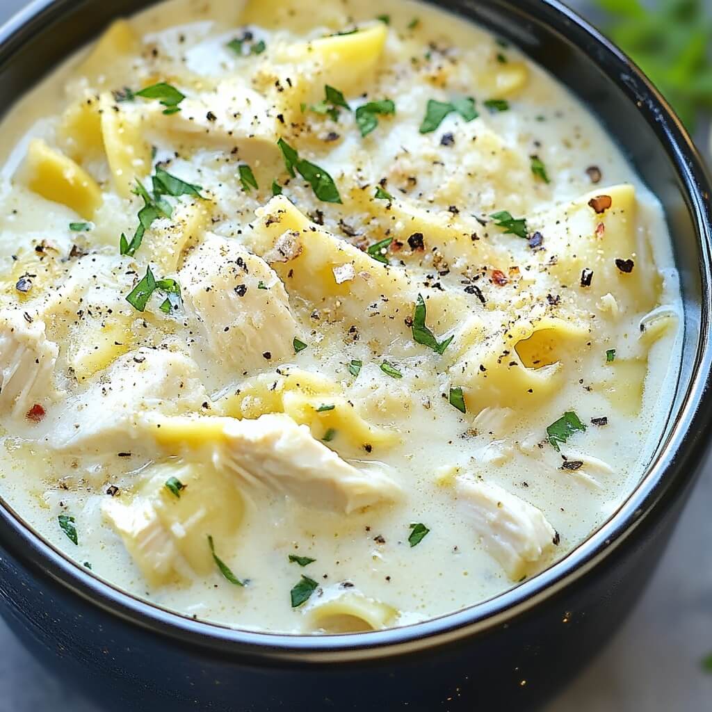 Crock Pot White Chicken Lasagna Soup